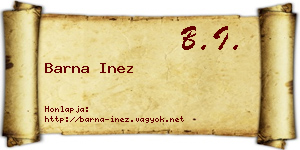 Barna Inez névjegykártya
